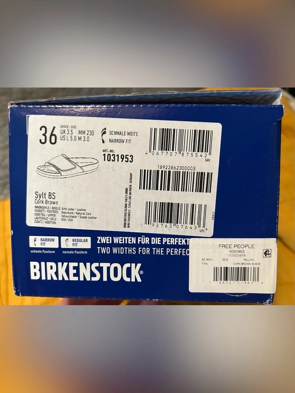 Birkenstock Sylt Suede Slide Sandals in Cork Brown